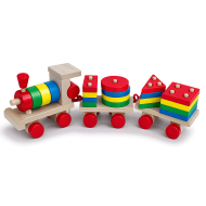 Trenulet lemn copii Montessori cu forme geometrice colorate sortare 2+ ani educativ Adison